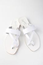 Seychelles Destiny White Leather Flat Sandal Heels | Lulus