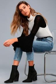 Kendall + Kylie Fallyn Black Suede Pointed Mid-calf Boots