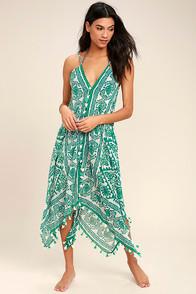 Love Stitch Sweet Splendor Green Print Cover-up