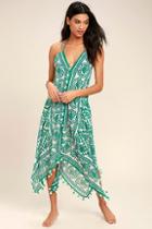 Love Stitch Sweet Splendor Green Print Cover-up