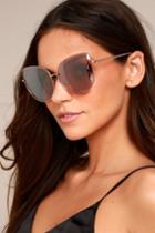 Lulus | Queenie Rose Gold And Pink Mirrored Sunglasses | 100% Uv Protection