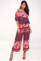 On The Road Jen Blush Pink Print Culottes | Lulus