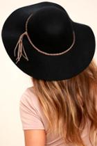 Lulus | Dear Dreamer Black Floppy Wool Hat | 100% Wool