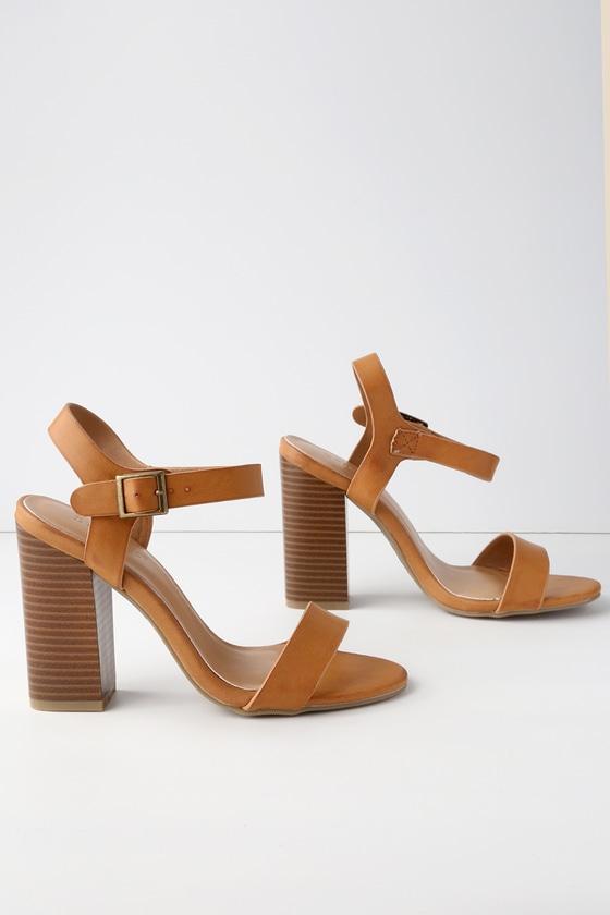 Bamboo Dauphine Natural High Heel Sandal Heels | Lulus