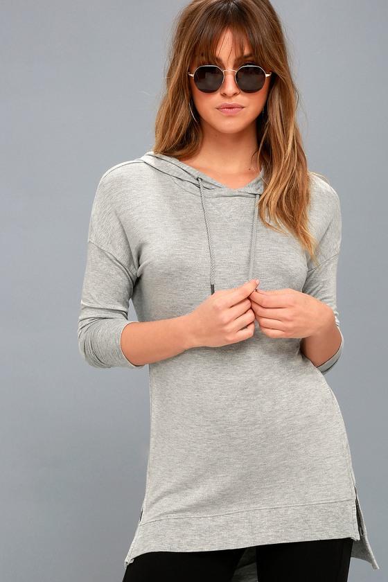 Olive + Oak Cadrian Heather Grey Hoodie | Lulus