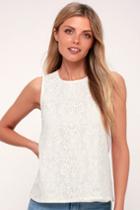 Franciscan White Lace Sleeveless Top | Lulus