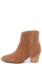 Matisse Coconuts Camilia Tan Suede Leather Pointed Booties