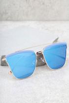 Lulus Starry Galaxy Gold And Blue Mirrored Sunglasses