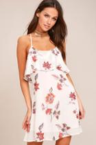 Lost + Wander Malibu White Floral Print Maxi Dress