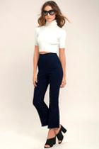 Lulus Michigan Avenue Dark Wash High-waisted Cropped Flare Jeans
