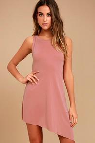 Lulus Deep In Thought Mauve Shift Dress