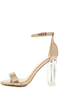 Wild Diva Lounge Calista Rose Gold Lucite Heels