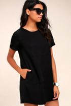 Rokoko | Fine Finesse Washed Black Shift Dress | Size Large | Lulus