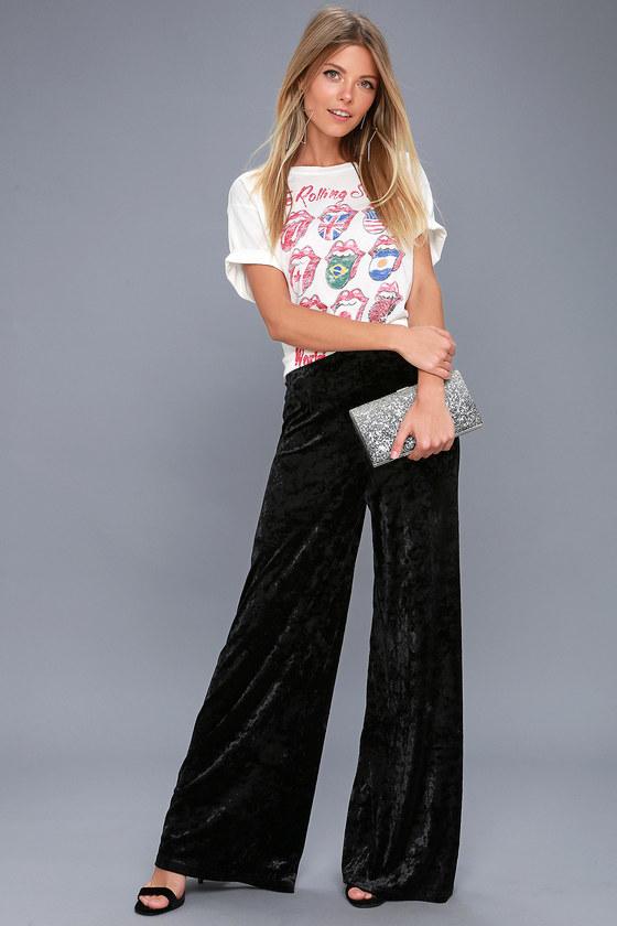 Corrinne Black Velvet Wide-leg Pants | Lulus