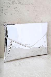 Lulus New Image Silver Clutch