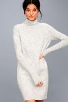 Rd Style | Snow Park Light Heather Grey Sweater Dress | Size Large | Lulus