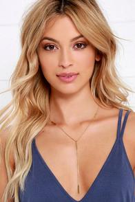 Lulus Raise The Bars Gold Drop Necklace