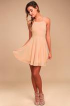 Lulus | Good Deeds Blush Pink Lace-up Dress | Size X-large | 100% Polyester