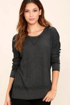 Z Supply Emerson Charcoal Grey Long Sleeve Top
