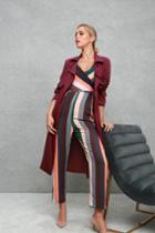 Ravyn Rusty Rose Multi Striped Sleeveless Surplice Jumpsuit | Lulus
