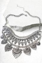 Lulus Flair For The Dramatic Silver Statement Necklace