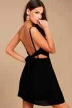 Lulus Here's To The Good Times Black Skater Dress