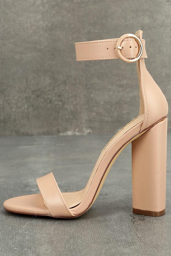 Liliana | Kamali Nude Ankle Strap Heels | Size 5.5 | Beige | Vegan Friendly | Lulus