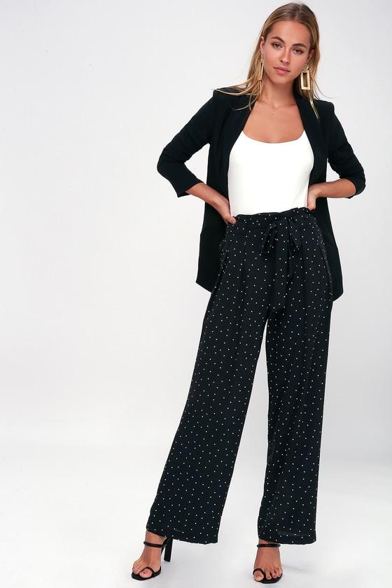 Ready, Set, Pose Black And White Polka Dot Wide-leg Pants | Lulus