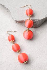 Lulus Dawn Days Coral Earrings