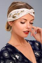 Lulus | Nom De Bloom Cream Embroidered Headband