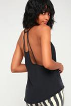 Deleon Washed Black Strappy Cropped Tank Top | Lulus