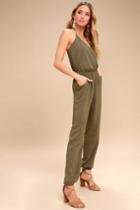 Learning To Fly Olive Green Jumpsuit | Lulus