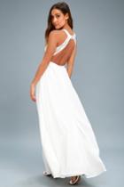 Precious Love White Lace Backless Maxi Dress | Lulus