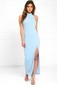 Lulus Engraved Initials Light Blue Maxi Dress