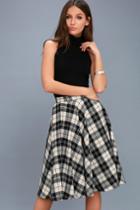 Bristol Black And White Plaid Flannel Midi Skirt | Lulus