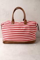 Lulus | Jet Setter Cream And Red Striped Weekender Bag | Vegan Friendly