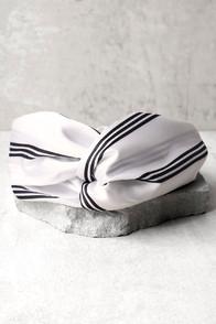 Lulus Away To Aruba Black And White Striped Headband