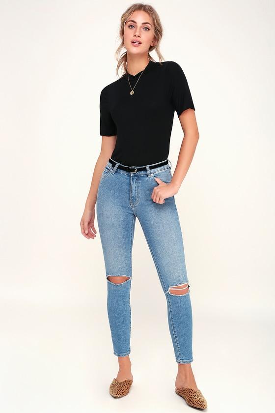 Rolla's Westcoast Staple Light Wash Distressed Skinny Jeans | Lulus