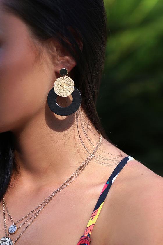 Oceana Black Wooden Earrings | Lulus