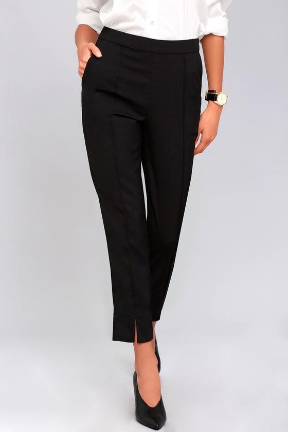 Lulus | Aisha Black Trouser Pants | Size 2