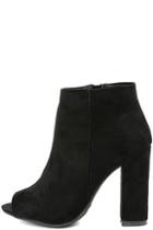 Bamboo Means So Much Black Suede Peep-toe Booties