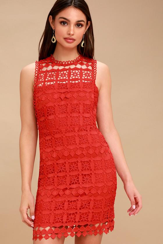 Pay Tribute Red Crochet Lace Dress | Lulus