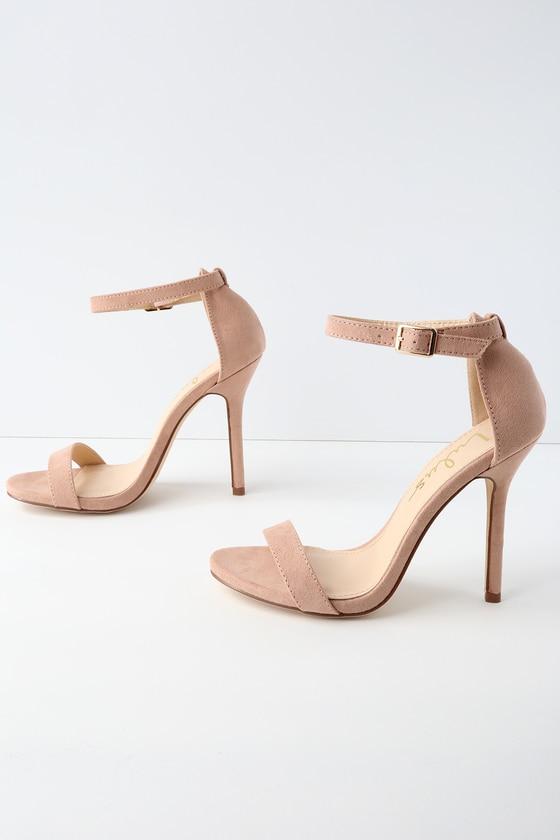 Elsi Mauve Suede Single Strap Heels | Lulus