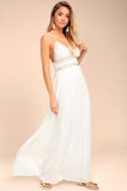 Giza White Embroidered Maxi Dress | Lulus