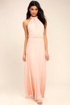 Lulus Tricks Of The Trade Blush Pink Maxi Dress
