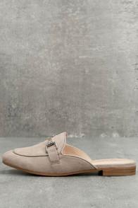Paprika Eliza Clay Grey Suede Loafer Slides