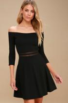 Yes To The Mesh Black Skater Dress | Lulus
