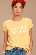 Amuse Society Sandy Cheeks Yellow Tee | Lulus