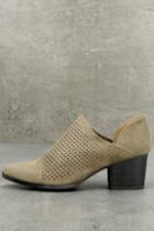 Qupid | Vancouver Taupe Suede Ankle Booties | Size 6 | Beige | Vegan Friendly | Lulus