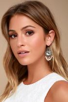 Lulus Luxe Looks Gold And Silver Rhinestone Earrings